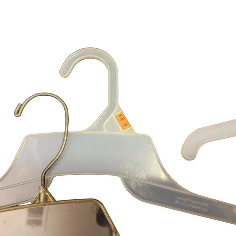 Lot of 16 Asorted Plastic Retail Hangers Wire Hook Double Notched Shirt Non Slip